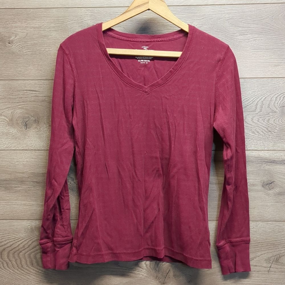 Faded Glory V-Neck Long Sleeve Top Women's Size XL